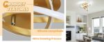 Picture of 22W Modern LED Ceiling Light - Elegant Black & Gold Spiral Flower Design, Energy Saving Flush Mount Lighting Fixture for Bedroom, Living Room, Kitchen & Hallway
