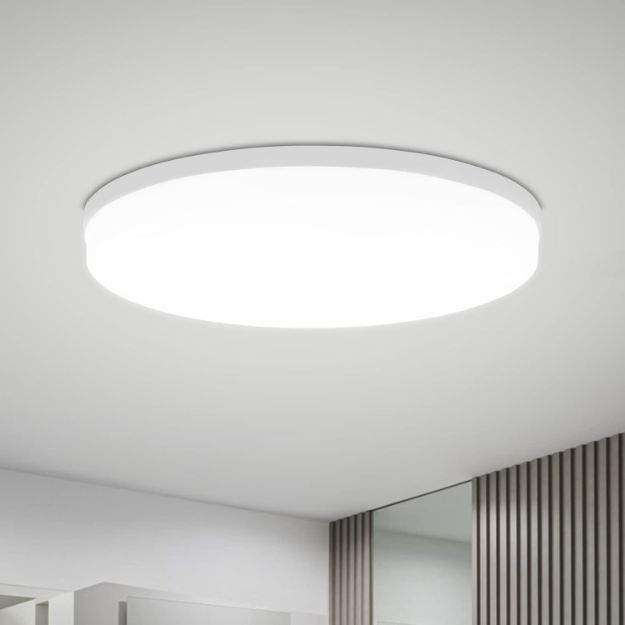 Picture of Modern LED Kitchen Ceiling Light - 18W 1850lm Round Flush Dome Fixture, Daylight White 6000K, Equivalent to 120W