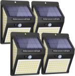 Picture of LED Solar Security Lights Outdoor, 270° Wide Angle Motion Sensor Wall Light, IP65 Waterproof Solar Powered Flood Light, 3 Lighting Modes