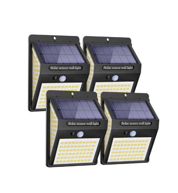 Picture of LED Solar Security Lights Outdoor, 270° Wide Angle Motion Sensor Wall Light, IP65 Waterproof Solar Powered Flood Light, 3 Lighting Modes