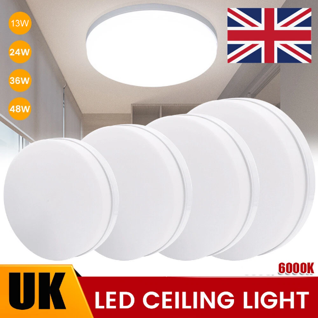 Picture of 13W Modern Flush Ceiling lights, 4200LM 4000K Natural White, 240W Equivalent, Waterproof IP44 Modern Flush Ceiling Lights for Living Room,Bedroom, Kitchen, Bathroom, Porch
