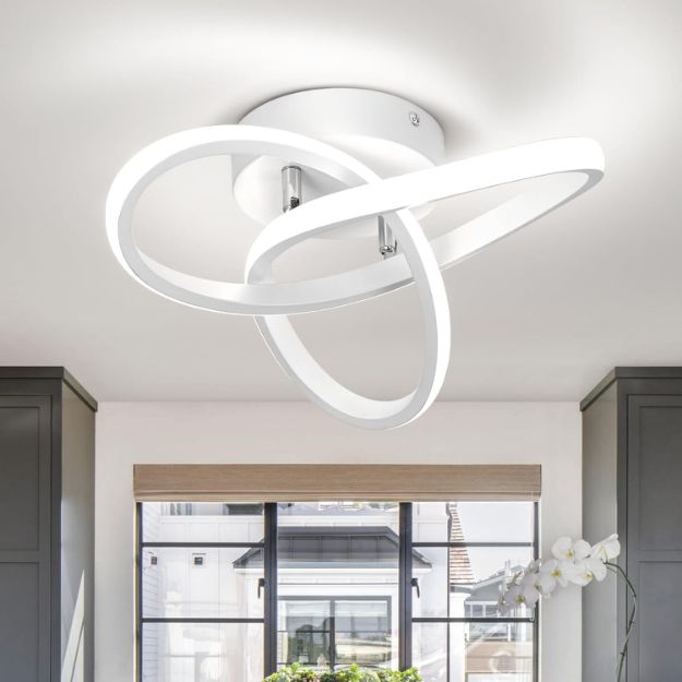 Picture of 22W Modern LED Ceiling Light – Flower-Shaped Creative Design, Energy-Saving Flush Mount Ceiling Lamp for Bedroom, Balcony, Hallway, Aisle – Warm White 3000K