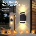 Picture of Up Down Outdoor Wall Light, IP65 Waterproof GU10 Exterior Wall Light, Mains Powered Outdoor LED Wall Sconce for Garden, Porch, Patio & Front Door