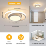 Picture of Modern Ceiling Light, 32W Round LED Ceiling Light 2350lm, Round Ceiling Lamp for Bedroom Hallway Balcony Corridor