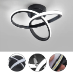 Picture of Modern 20W LED Ceiling Light, 2200LM Dimmable Flush Mount Fixture, 25cm Black Indoor Lamp – 3000K/4500K/6500K for Bedroom, Kitchen, Hallway, Office, Living Room