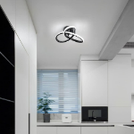 Picture of Modern 20W LED Ceiling Light, 2200LM Dimmable Flush Mount Fixture, 25cm Black Indoor Lamp – 3000K/4500K/6500K for Bedroom, Kitchen, Hallway, Office, Living Room
