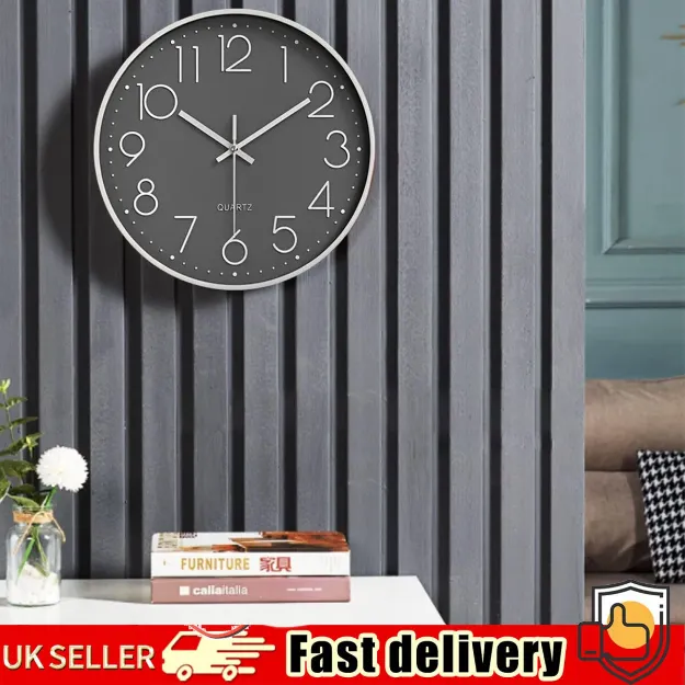 Picture of Modern Silent Wall Clock,  Non-Ticking Round Clock for Study, Bedroom & Living Room