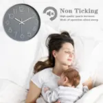 Picture of Modern Silent Wall Clock,  Non-Ticking Round Clock for Study, Bedroom & Living Room