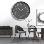 Picture of Modern Silent Wall Clock,  Non-Ticking Round Clock for Study, Bedroom & Living Room
