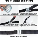 Picture of 6PCS 2.5M Heavy-Duty Ratchet Tie Down Straps Quick Release Cargo Securing Belts for Car Roof Racks & Transport