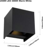 Picture of Outdoor LED Wall Light 12W – Up & Down Square Wall Sconce, 3000K Warm White