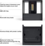 Picture of Outdoor LED Wall Light 12W – Up & Down Square Wall Sconce, 3000K Warm White