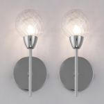 Picture of Modern Chrome Wall Lights Set of 2 with Switch