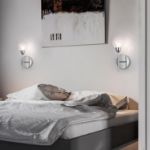 Picture of Modern Chrome Wall Lights Set of 2 with Switch