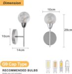 Picture of Modern Chrome Wall Lights Set of 2 with Switch