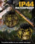 Picture of 2 Pack Solar Outdoor Lanterns with Pattern, Waterproof