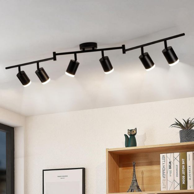 Picture of Gr4tec 6-Way Adjustable Black Ceiling Spotlight with GU10