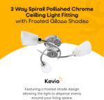 Picture of MiniSun Modern 3 Way Chrome Spiral Ceiling Light