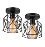 Picture of Licperron 2 Pack Retro Black Semi Flush Ceiling Lights