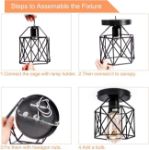 Picture of Licperron 2 Pack Retro Black Semi Flush Ceiling Lights