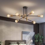 Picture of Lightess Sputnik Chandelier 6-Light Black & Gold Pendant