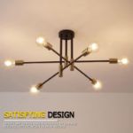Picture of Lightess Sputnik Chandelier 6-Light Black & Gold Pendant