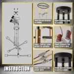 Picture of Sputnik Chandelier 6-Light Black & Gold Pendant