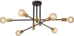 Picture of Lightess Sputnik Chandelier 6-Light Black & Gold Pendant
