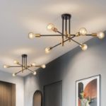 Picture of Lightess Sputnik Chandelier 6-Light Black & Gold Pendant
