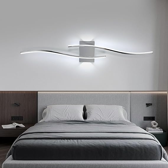 Modern LED Wall Light 27W Wave Design, Cool White