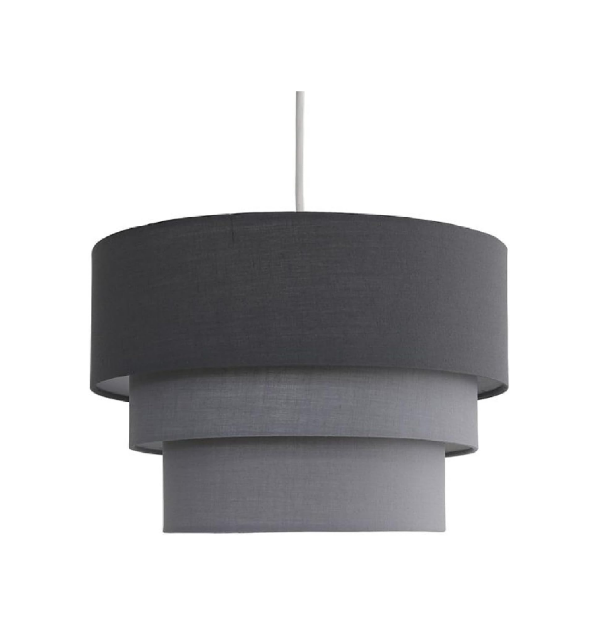 Picture of Modern 3-Tier Grey Fabric Ceiling Pendant Light Shade