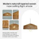 Picture of Modern Natural Woven Rope Tapered Ceiling Pendant Light Shade
