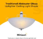 Picture of Traditional Alabaster Glass Uplighter Ceiling Light Shade Chrome