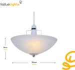 Picture of Traditional Alabaster Glass Uplighter Ceiling Light Shade Chrome