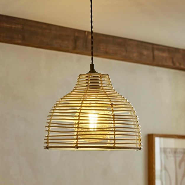 Picture of MiniSun Modern Cream Wicker Basket Ceiling Light Shade – 310mm