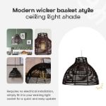 Picture of MiniSun Modern Cream Wicker Basket Ceiling Light Shade – 310mm