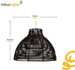 Picture of MiniSun Modern Cream Wicker Basket Ceiling Light Shade – 310mm