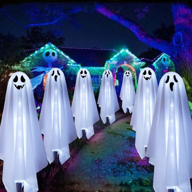 Picture of Homeleo Solar Ghost Halloween Pathway Lights – Set of 6