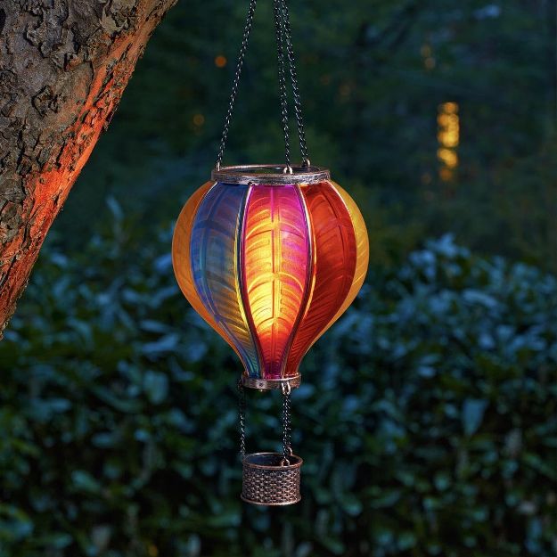 Picture of Solar Hot Air Balloon Lantern – Multicoloured Flame Effect