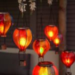 Picture of Solar Hot Air Balloon Lantern – Multicoloured Flame Effect