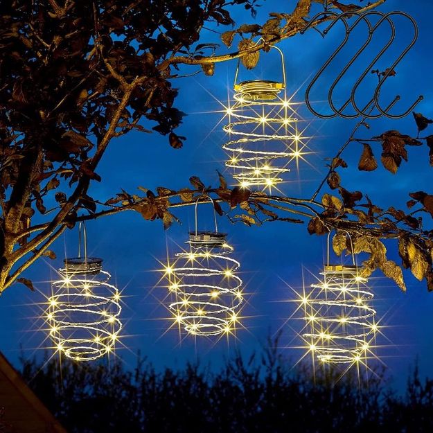 Picture of CECOMBINE Solar Spiral LED Lanterns Outdoor – 4 Pack