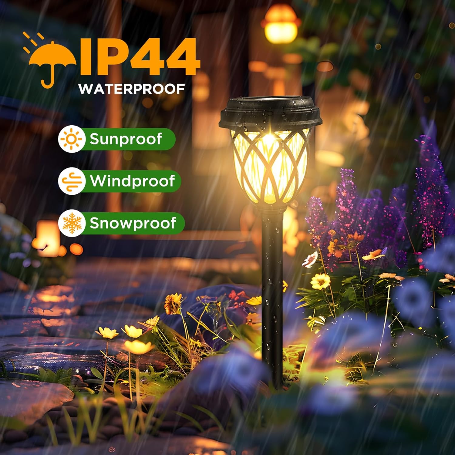 HELESIN Solar Pathway Lights 6 Pack – Warm White Outdoor Garden Lighting