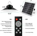 Picture of Solar Shed Pendant Light – 98 LEDs, Remote, 5 Modes