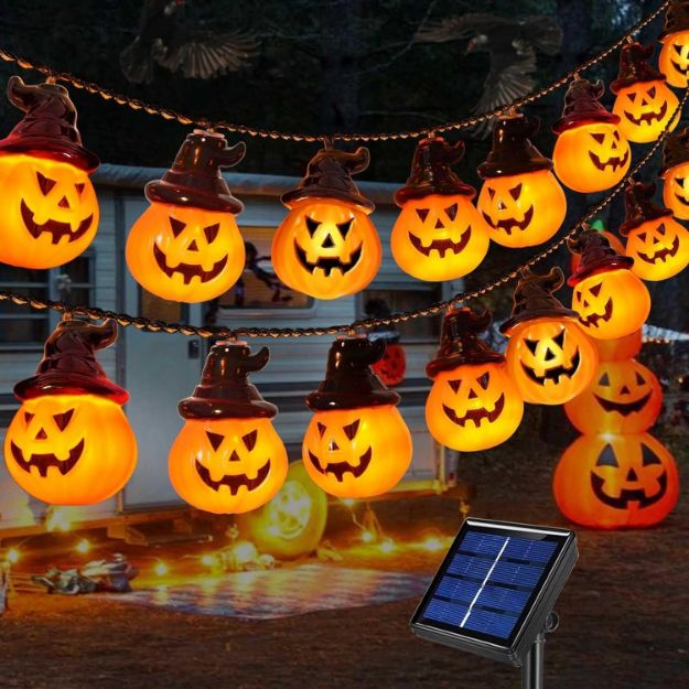 Picture of Abkshine Solar Halloween Pumpkin String Lights – 20 LED, 3m