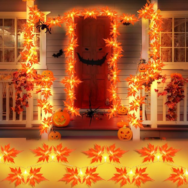 Picture of Autumn Maple Leaves String Lights – 3M 20 LED Garland