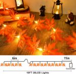 Picture of Autumn Maple Leaves String Lights – 3M 20 LED Garland