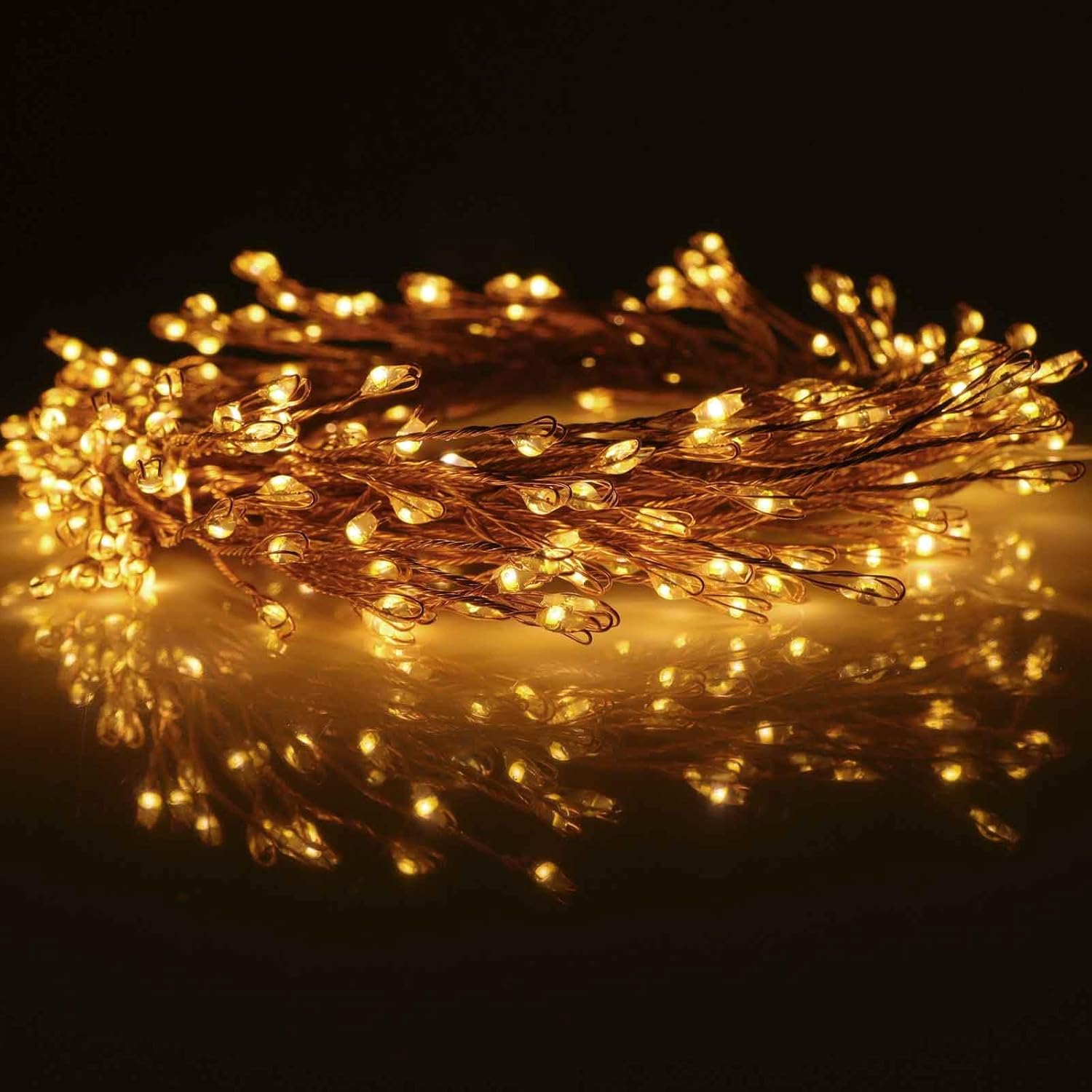 240 LED Copper Wire Cluster Fairy String Lights – Warm White