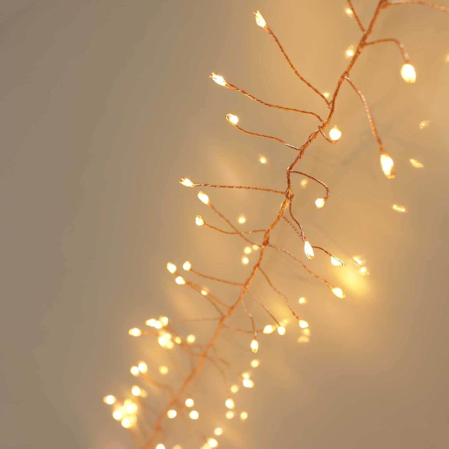 240 LED Copper Wire Cluster Fairy String Lights – Warm White