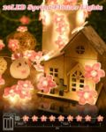 Picture of Cherry Blossom Fairy String Lights – 20 LED Pink Flowers