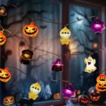 Picture of Halloween String Lights 3M 20 LEDs, Battery Operated Pumpkin Ghost Spider Bat Witch Party Décor